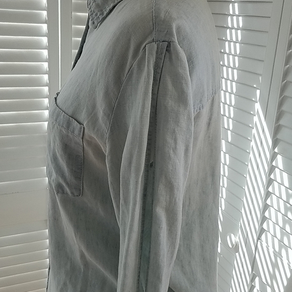 Joe's Jeans Linen button down w/open sleeves sz SM - Picture 4 of 8